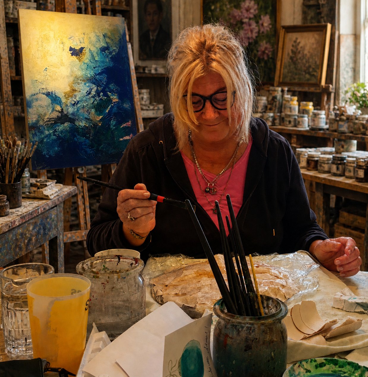 Gina S. in ihrem Atelier